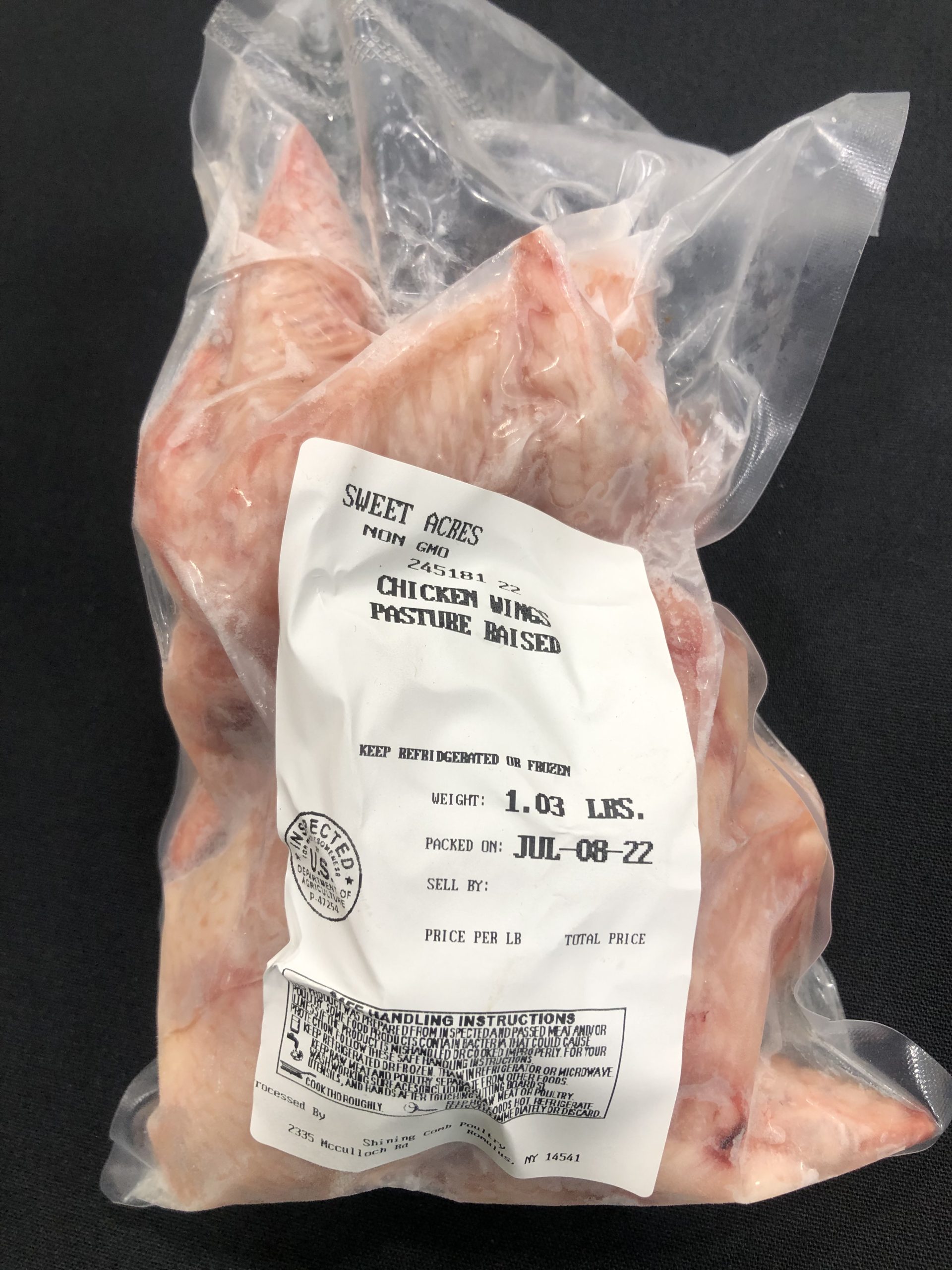 Pasture Raised Chicken Wings , Fresh Frozen – Sweet Acres Creamery